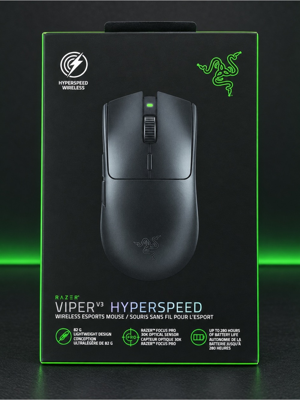 Razer Viper V3 Hyperspeed Wireless Gaming Mouse - Black with Green Accent